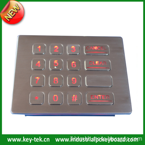 16keys Stainless Steel Keypad with Backlight
